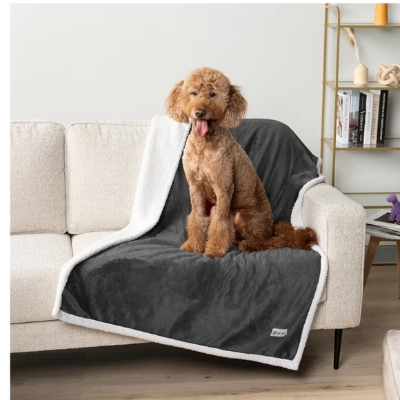 Pet-Gray Sherpa Fleece Blanket NEW - Picture 5 of 16